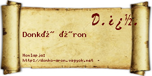 Donkó Áron névjegykártya