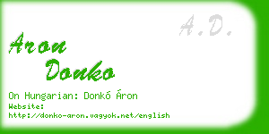 aron donko business card